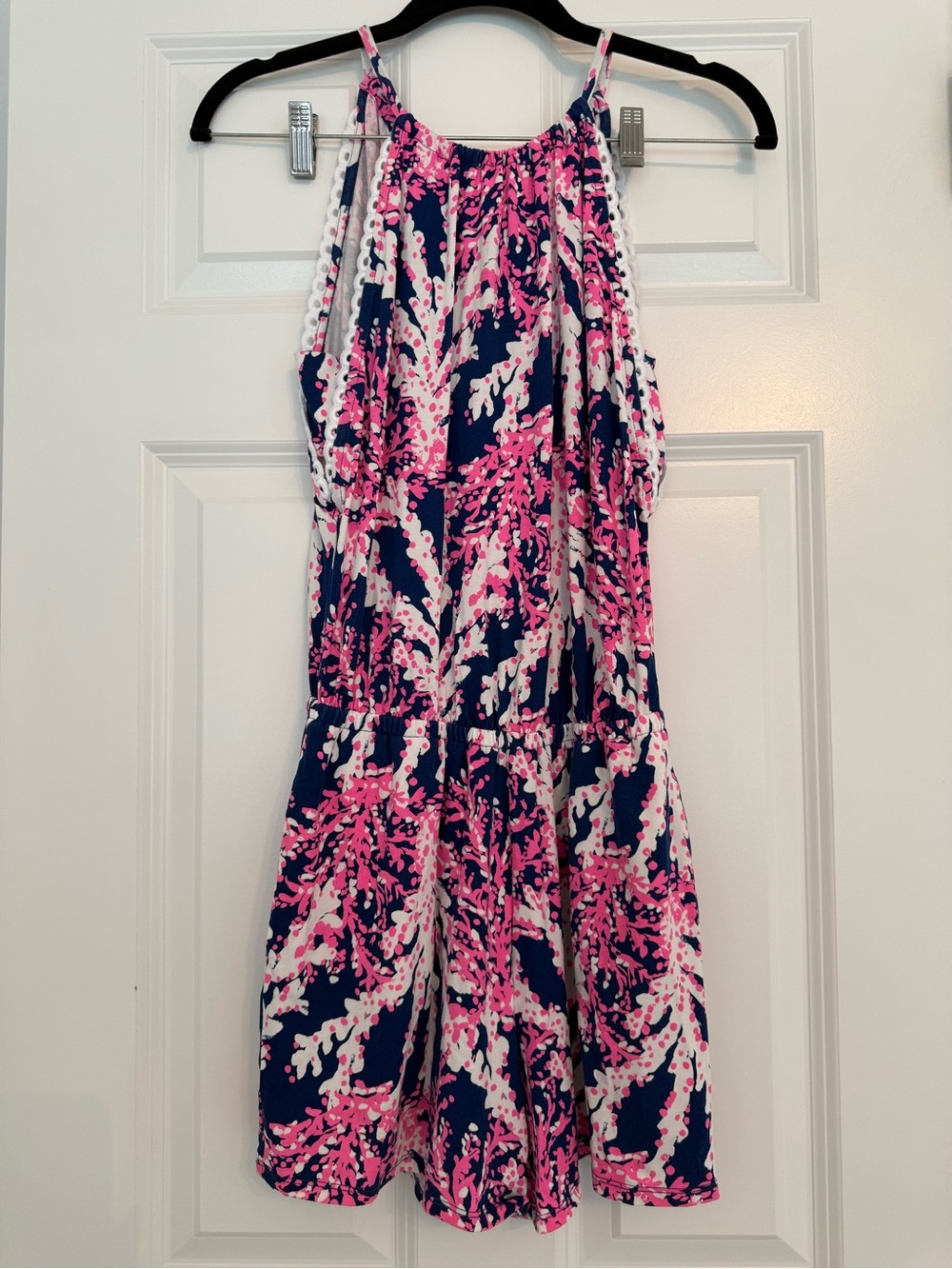 Lilly Pulitzer Navy & Pink Printed Romper Size XXS